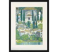 1art1 Gustav Klimt Poster Église À Cassone Au Lac De Garde, 1913 Affiche Encadrée avec Passe-Partout Élégant | Images Murales | dans Un Cadre Photo 80x60 cm