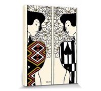 1art1 Gustav Klimt Poster Impression sur Toile Deux Silhouettes, 1912 Affiche Murale XXL Encadrée | Tendue sur Cadre en Bois | Tableau 40x30 cm