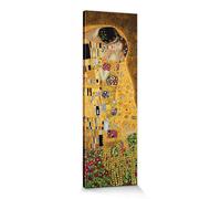 1art1 Gustav Klimt Poster Impression sur Toile Le Baiser II Affiche Murale XXL Encadrée | Tendue sur Cadre en Bois | Tableau 150x50 cm
