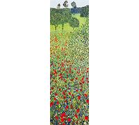 1art1 Gustav Klimt Sticker Mural Champ de Coquelicots, 1907, 1 Partie Poster Papier Peint Autocollant 240x75 cm