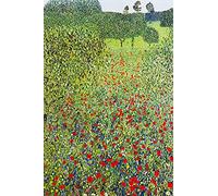 1art1 Gustav Klimt Sticker Mural Champ de Coquelicots, 1907 Poster Papier Peint Autocollant 180x120 cm