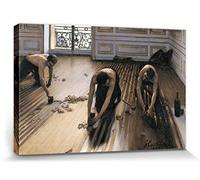 1art1 Gustave Caillebotte Poster Impression sur Toile Les Raboteurs De Parquet, 1875 Affiche Murale XXL Encadrée | Tendue sur Cadre en Bois | Tableau 30x20 cm