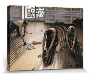 1art1 Gustave Caillebotte Poster Impression sur Toile Les Raboteurs De Parquet, 1875 Affiche Murale XXL Encadrée | Tendue sur Cadre en Bois | Tableau 40x30 cm