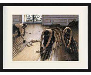 1art1 Gustave Caillebotte Poster Les Raboteurs De Parquet, 1875 Affiche Encadrée avec Passe-Partout Élégant | Images Murales | dans Un Cadre Photo 80x60 cm