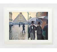 1art1 Gustave Caillebotte Poster Rue De Paris, Temps De Pluie, 1877 Affiche Encadrée avec Passe-Partout Élégant | Images Murales | dans Un Cadre Photo 40x30 cm