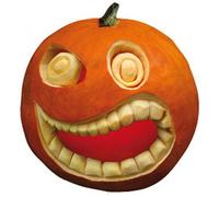 1art1 Halloween Citrouille Grimaçante, Montre-Moi Tes Dents Poster-Sticker Autocollant 9x9 cm