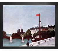 1art1 Henri Rousseau Affiche Reproduction et Cadre (MDF) - Vue De l'Ile Saint-Louis Depuis Le Quai Henri IV, 1909 (50 x 40cm)