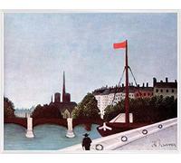 1art1 Henri Rousseau Affiche Reproduction et Cadre (Plastique) - Vue De l'Ile Saint-Louis Depuis Le Quai Henri IV, 1909 (50 x 40cm)