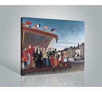 1art1 Henri Rousseau Poster Impression sur Toile Les Représentants des Pouvoirs Étrangers Saluent La République, 1907 Affiche Murale XXL Encadrée | Tendue sur Cadre en Bois | Tableau 50x40 cm