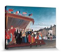 1art1 Henri Rousseau Poster Impression sur Toile Les Représentants des Pouvoirs Étrangers Saluent La République, 1907 Affiche Murale XXL Encadrée | Tendue sur Cadre en Bois | Tableau 40x30 cm