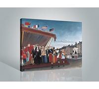 1art1 Henri Rousseau Poster Impression sur Toile Les Représentants des Pouvoirs Étrangers Saluent La République, 1907 Affiche Murale XXL Encadrée | Tendue sur Cadre en Bois | Tableau 80x60 cm