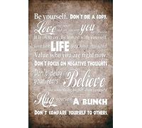 1art1 Inspiration Poster Be Yourself, Live The Life You Have Imagined Affiche Reproduction 180x120 cm