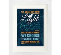 1art1 Inspiration Poster We've All Got Both Light and Dark Inside Us Affiche Encadrée avec Passe-Partout Élégant | Images Murales | dans Un Cadre Photo 40x30 cm
