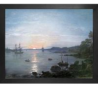 1art1 Johan Christian Dahl Affiche Reproduction et Cadre (MDF) - Fiord Près De Holmestrand, 1834 (50 x 40cm)