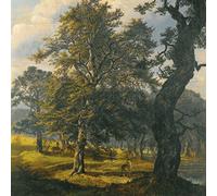 1art1 Johan Christian Dahl Poster Impression sur Toile Dyrehaven Près De Copenhague, 1853 Affiche Murale XXL Encadrée | Tendue sur Cadre en Bois | Tableau 70x70 cm