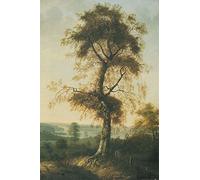 1art1 Johan Christian Dahl Posters XXL Bouleau dans Paysage d'automne Affiche 120x80 cm
