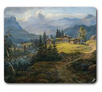 1art1 Johan Christian Dahl Regard sur Øylo Ferme, Valdres, 1846 Tapis De Souris 23x19 cm