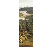 1art1 Johan Christian Dahl Sticker Mural Vue sur Le Monastère De Lyse Près De Bergen Poster Papier Peint Autocollant 240x75 cm
