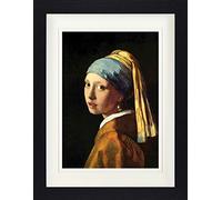 1art1 Johannes Vermeer Poster La Jeune Fille À La Perle, 1665 Affiche Encadrée avec Passe-Partout Élégant | Images Murales | dans Un Cadre Photo 40x30 cm