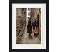 1art1 John Singer Sargent Poster Rue À Venise, 1882 Affiche Encadrée avec Passe-Partout Élégant | Images Murales | dans Un Cadre Photo 40x30 cm