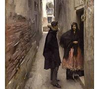 1art1 John Singer Sargent Poster Rue À Venise, 1882 Affiche Reproduction 100x100 cm