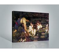 1art1 John William Waterhouse Poster Impression sur Toile Hylas Et Les Nymphes, 1896 Affiche Murale XXL Encadrée | Tendue sur Cadre en Bois | Tableau 80x60 cm