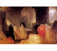 1art1 Joseph William Turner Poster Dîner dans Une Grande Salle avec des Figures en Costumes, 1830-1835 Affiche Reproduction 120x80 cm