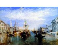 1art1 Joseph William Turner Poster Impression sur Toile Grand Canal, Venise, 1835 Affiche Murale XXL Encadrée | Tendue sur Cadre en Bois | Tableau 120x80 cm