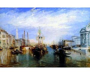 1art1 Joseph William Turner Poster Impression sur Toile Grand Canal, Venise, 1835 Affiche Murale XXL Encadrée | Tendue sur Cadre en Bois | Tableau 120x80 cm