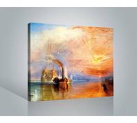 1art1 Joseph William Turner Poster Impression sur Toile Le Téméraire De Combat, 1839 Affiche Murale XXL Encadrée | Tendue sur Cadre en Bois | Tableau 50x40 cm