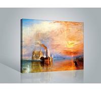 1art1 Joseph William Turner Poster Impression sur Toile Le Téméraire De Combat, 1839 Affiche Murale XXL Encadrée | Tendue sur Cadre en Bois | Tableau 80x60 cm