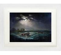 1art1 Joseph William Turner Poster Pêcheurs en Mer, 1796 Affiche Encadrée avec Passe-Partout Élégant | Images Murales | dans Un Cadre Photo 40x30 cm