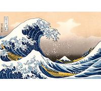 1art1 Katsushika Hokusai Sticker Mural La Grande Vague De Kanagawa Poster Papier Peint Autocollant 180x120 cm