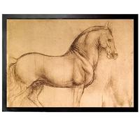 1art1 Leonardo Da Vinci Étude De Cheval, 1493-1494 Paillasson Essuie-Pieds 70x50 cm