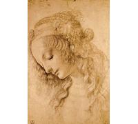 1art1 Leonardo Da Vinci Sticker Mural Tête De Femme, vers 1478 Poster Papier Peint Autocollant 180x120 cm