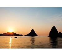 1art1 Levers du Soleil Posters XXL Les Îles des Cyclopes en Sicile Au Lever du Soleil Affiche 180x120 cm