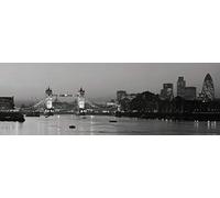 1art1 Londres Poster Nuit sur La Tamise, Vue Panoramique Affiche Reproduction 91x30 cm