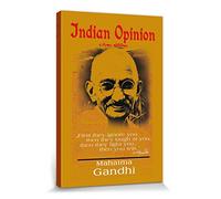 1art1 Mahatma Gandhi Poster Impression sur Toile Indian Opinion, d'abord Ils Vous Ignorent, Jaune Affiche Murale XXL Encadrée | Tendue sur Cadre en Bois | Tableau 30x20 cm
