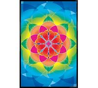 1art1 Mandalas Affiche Murale et Cadre (Plastique) - Fleur De La Vie, Arc en Ciel (91 x 61cm)