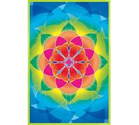1art1 Mandalas Affiche Murale et Cadre (Plastique) - Fleur De La Vie, Arc en Ciel (91 x 61cm)