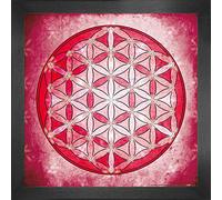 1art1 Mandalas Affiche Reproduction et Cadre (MDF) - La Fleur De Vie, L'Élement Air (40 x 40cm)