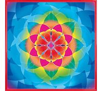 1art1 Mandalas Affiche Reproduction et Cadre (Plastique) - Fleur De La Vie, Arc en Ciel (40 x 40cm)