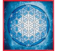 1art1 Mandalas Affiche Reproduction et Cadre (Plastique) - La Fleur De Vie, L'Élement Eau (40 x 40cm)
