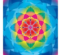 1art1 Mandalas Poster Fleur De La Vie, Arc en Ciel Affiche Reproduction 100x100 cm