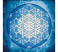 1art1 Mandalas Poster Impression sur Toile La Fleur De Vie, L'Élement Eau Affiche Murale XXL Encadrée | Tendue sur Cadre en Bois | Tableau 70x70 cm