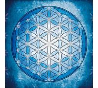 1art1 Mandalas Poster Impression sur Toile La Fleur De Vie, L'Élement Eau Affiche Murale XXL Encadrée | Tendue sur Cadre en Bois | Tableau 40x40 cm
