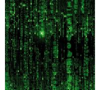 1art1 Matrix Poster Impression sur Toile Code Matrix, Pluie Verte Affiche Murale XXL Encadrée | Tendue sur Cadre en Bois | Tableau 40x40 cm