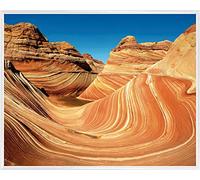 1art1 Montagnes Affiche Reproduction et Cadre (Plastique) - The Wave, Coyote Buttes, Arizona, USA (50 x 40cm)