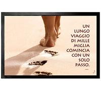 1art1 Motivation Un Lungo Viaggio Di Mille Miglia Comincia Con Un Solo Passo Paillasson Essuie-Pieds 60x40 cm