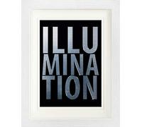 1art1 Mots Poster Illumination Affiche Encadrée avec Passe-Partout Élégant | Images Murales | dans Un Cadre Photo 40x30 cm